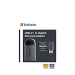 VERBATIM USB-C auf Gigabit Ethernet Adapter - Netzwerkadapter um Geräte per Kabel mit einem Netzwerk zu verbinden, inkl. 10 cm USB-C-Kabel