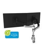 R-Go Tools Zepher 4 Doppelmonitorarm - Tischhalterung, justierbar, 8 kg Tragkraft, schwarz/silber