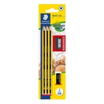 STAEDTLER Noris® Bleistift 120 - HB, 3er Promoset inkl. Radierer und Spitzer