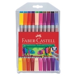 FABER CASTELL Faserschreiber Duo - 20 Farben sortiert