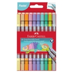 FABER CASTELL Faserschreiber Duo Pastell - 10 Farben sortiert
