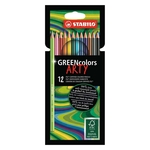 STABILO Umweltfreundlicher Buntstift - GREENcolors - ARTY - 12er Pack - mit 12 verschiedenen Farben