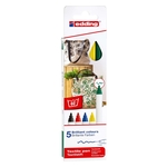 EDDING 4600 Textilpen - Rundspitze, 1 mm, 5er Set basic colours