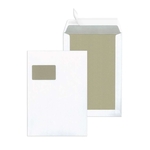 MAILMEDIA Papprückwandtasche C4, mit Fenster, 120 g/qm, weiß, 100 Stück
