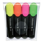 SCHNEIDER Textmarker Job 150 Universal - 1 + 5 mm, Keilspitze, sortiert, 4er Etui