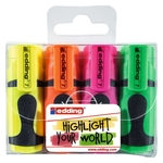 EDDING 7 Textmarker mini highlighter, 1-3 mm, 4er Set Basicfarben