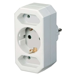 BRENNENSTUHL Steckdosenadapter - 3-fach, weiß, 2x Euro/1x Schutzkontakt