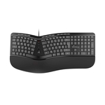 MEDIARANGE Tastatur MROS120 - ergo Multimedia-Tastatur, 124 Tasten un Scroll-Rod, kabelgebunden