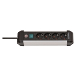 BRENNENSTUHL Steckdosenleiste Premium ALU-Line+Schalter, 4-fach, schwarz