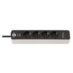 BRENNENSTUHL Steckdosenleiste Ecolor+Schalter, 4-fach USB-C, weiß/schwarz