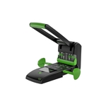 NOVUS Blocklocher B2200 re+new - 200 Blatt, 4-fach Lochung möglich, Anschlagschiene, schwarz/grün