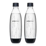 SODASTREAM Trinkflasche Kunststoff 1 Liter - transparent/schwarz, 2er-Pack