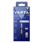 VARTA Speed Charge & Sync Kabel 3in1 USB , 2 m, schwarz