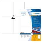 HERMA 4697 Folienetiketten - 105 x 148 mm, weiß, extrem stark haftend, matt, 100 Stück