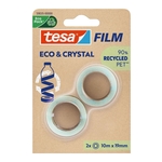 TESA Klebefilm PET Eco & Crystal - 19mm x 10m, klar, 2 Rollen