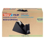 TESA Tischabroller Easy Cut® Economy - für Rollen bis 33m : 19mm, schwarz, 100% Recycling-Plastik