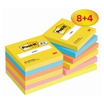 POST-IT Haftnotizblock Energetic - 76 x 76 mm, 8+4 Block x 100 Blatt, sortiert