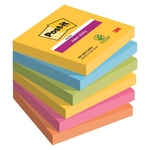 POST-IT Haftnotizblock Playful - 76 x 76 mm, 6x 90 Blatt, sortiert