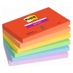 POST-IT Haftnotizblock Playful - 76 x 127 mm, 6x 90 Blatt, sortiert