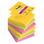 POST-IT Haftnotizblock Z-Notes Carnival - 76 x 76 mm, 6x 90 Blatt, sortiert