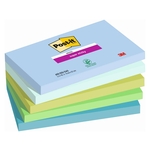 POST-IT Haftnotizblock Super Sticky Notes Oasis Collection - 127 x 76 mm, sortiert 5x 90 Blatt