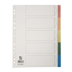 Q-CONNECT Farbregister - blanko, A4, PP, 5 Blatt + Deckblatt