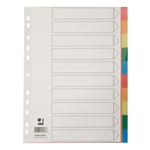 Q-CONNECT Farbregister - blanko, A4, PP, 10 Blatt + Deckblatt
