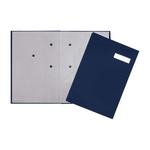 PAGNA Unterschriftsbuch - 5 Fächer, Karton mit Stoffeinband, blau