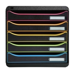 EXACOMPTA Schubladenbox Big Box Plus - A4+, 5 offene Laden, schwarz/harlekin/schwarz