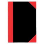 STYLEX Kladde - A4, kariert, Hardcover, schwarz/rot, 192 Seiten