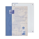 OXFORD Collegeblock Recycling LIN 27 - A4+, 80 Blatt, liniert Rand links/rechts, blau