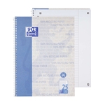 OXFORD Collegeblock Recycling LIN 25 - A4+, 80 Blatt, liniert Rand rechts, blau