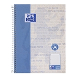 OXFORD Collegeblock - A5+, liniert, 80 Blatt, 90 g/qm, Recycling, 6-fach Lochung, Rand links