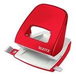 LEITZ 5008 Bürolocher NeXXt - 30 Blatt, rot metallic, Blister