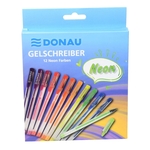 DONAU Gelschreiber - 12 Farben Neon, Etui