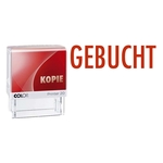 COLOP Stempel 20L "GEBUCHT" - 38 x 14 mm, selbstfärbend, rot, 1-zeilig, Kunststoff
