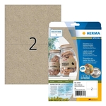 HERMA 10757 Etiketten Silphie-Papier - A4, 210 x 148 mm, naturbraun, permanent, 40 Stück