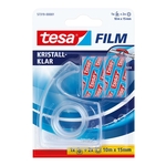 TESA Handabroller Easy Cut® - 10 m : 15 mm, transparent, inkl. 2 Rollen Klebefilm kristall klar