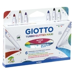 GIOTTO Faserschreiber Turbo Glitter Maxi - 6 Farben sortiert