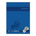 STAUFEN PREMIUM Collegeblock Premium LIN 27 - A4, 80 Blatt, 90 g/qm, blau, liniert mit Doppelrand