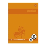 STAUFEN PREMIUM Collegeblock Premium LIN 21 - A4, 80 Blatt, 90 g/qm, orange, liniert mit Rand innen