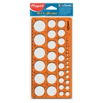 MAPED Kreisschablone, Kreise von 1 bis 35 mm, orange-transparent