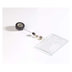 DURABLE Namensschild Hartbox mit Ausweiskartenhalter, transparent, 85 x 54 mm