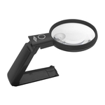 WEDO Tischlupe Ø 9 cm mit Standfuß - beleuchtet,  2-fach, schwarz