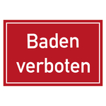 Verbotszeichen Baden verboten