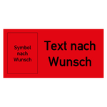 Paketaufkleber mit Text und Symbol nach Wunsch Rot Folie seewasserbest&auml;ndig 136 x 63 mm 500 St&uuml;ck/Rolle