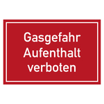 Verbotszeichen Gasgefahr Aufenthalt verboten