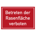 Verbotszeichen Betreten der Rasenfläche verboten
