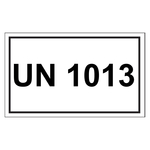 Gefahrzettel mit UN 1013 Haftpapier 100 x 60 mm 500 Stück/Rolle