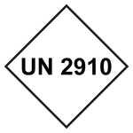 UN-Aufkleber mit UN 2910 Folie 250 x 250 mm Einzeletikett